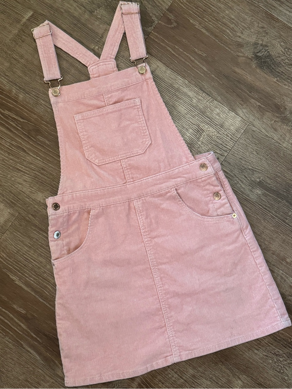 Art Class Dusty Pink Corduroy Overall Dress